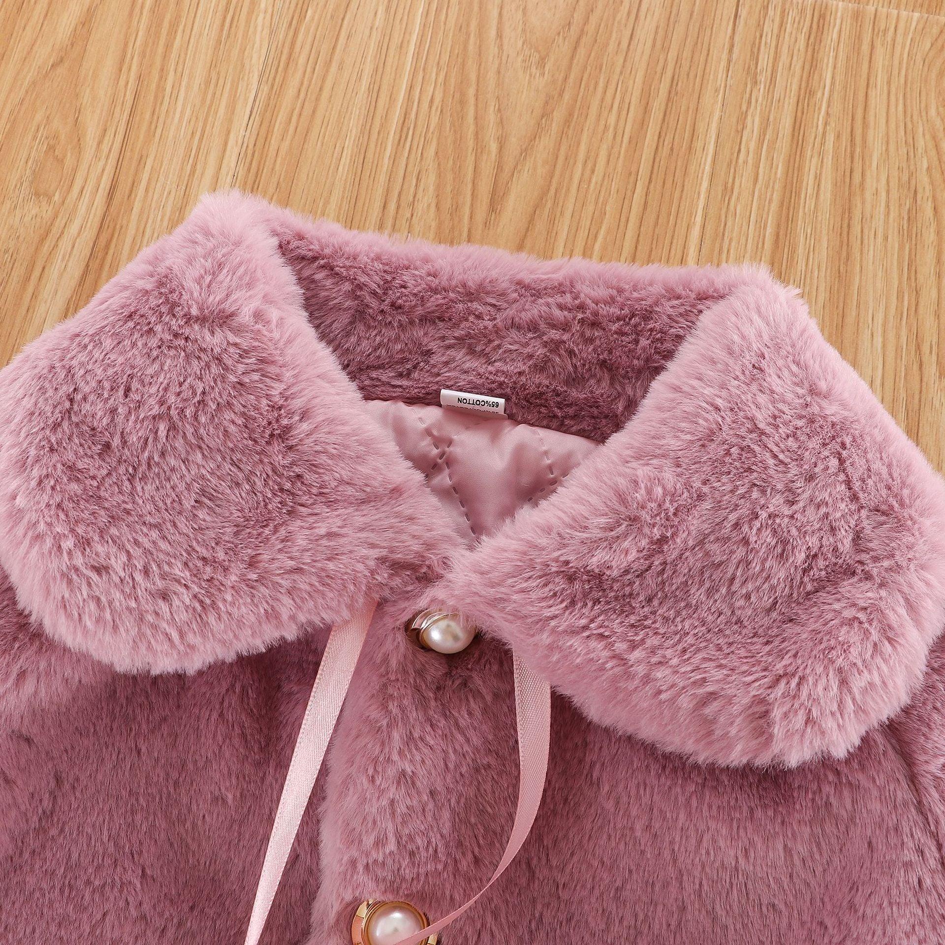 New Luxury Baby Warm Cute Princess Fur Cloak  Jacket For Baby Girls In Elegant Winter Design