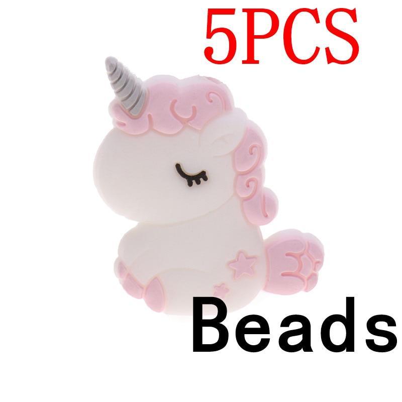 Silicone Unicorn Teether Beads Cute Cartoon Rodent BPA Free Baby Teething Toy For Baby and Kids