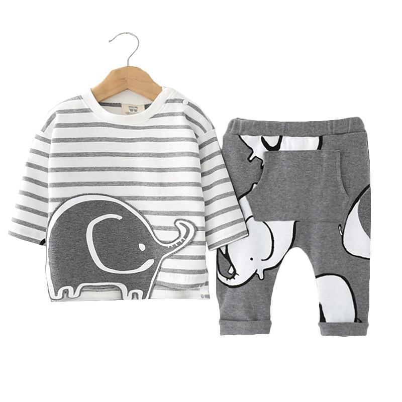 Romper Set Fashion Cartoon Bodysuit Hat and Pant  Clothing Set Cute Animal Newborn Baby Clothes Pajamas