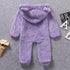 New Winter Trend Warm Newborn Baby Boy Solid Hooded Baby Romper Warm Coat Fleece Jumpsuit Infant Outwear For Boys And Girls