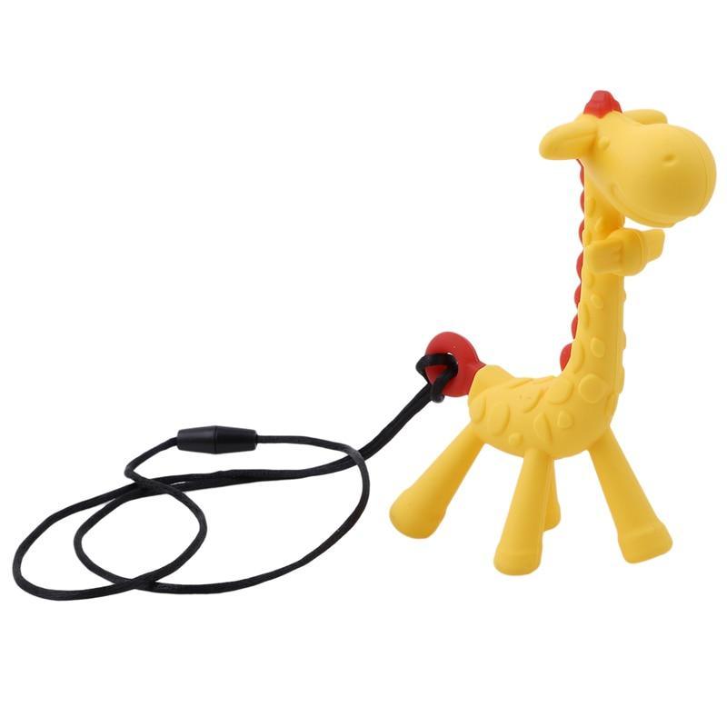 Unique Cute Cartoon Giraffe Shape Baby Teether Silicone  Teething Toy New Hanging Toy For Baby Activity