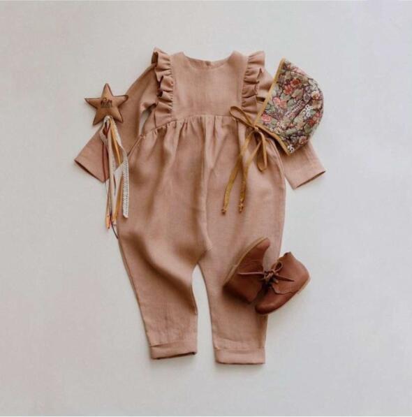 Modern Handamde Girls Jumpsuit Long Sleeve Romper Overalls Autumn Clothes For Baby Cotton Line In Elegant Autmn Style