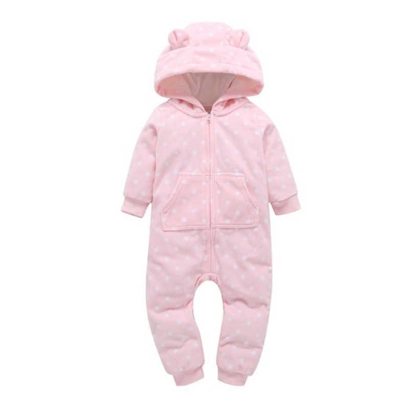 Modern High Quality Newborn Infant Baby Clothes Fleece Jumpsuit Boys Romper Hooded Jumpsuit Bear For Kids