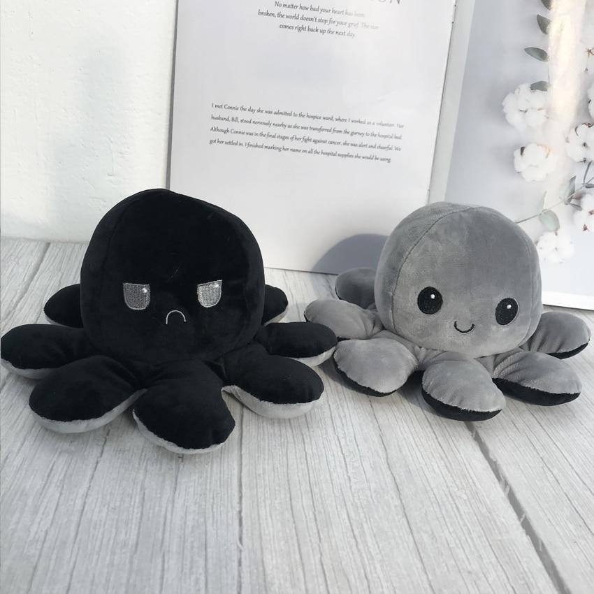 Reversible Flip Octopus Plush Stuffed Toy Soft Animal Home Accessories Cute Animal Doll Children Gifts Baby Plush Toy For Kids