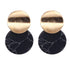 Modern Korean Statement Elegant Black Acrylic Drop Earrings for Women New Fashion Jewelry Luxury Vintage Epic Geometric Gold Asymmetric Earringa