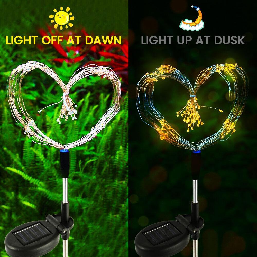 Modern Garden Luxury LED Solar Waterproof Lamp In Shape Of Tree Fireworks With Copper Wires