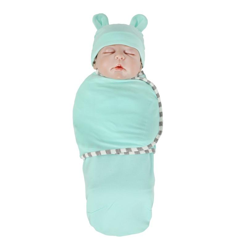 Muslin Swaddle Newborn Organic Cotton Blanket Extract Envelope Baby Sleeping Things Bedding for Boys Girls with a Hat Blanket Bag