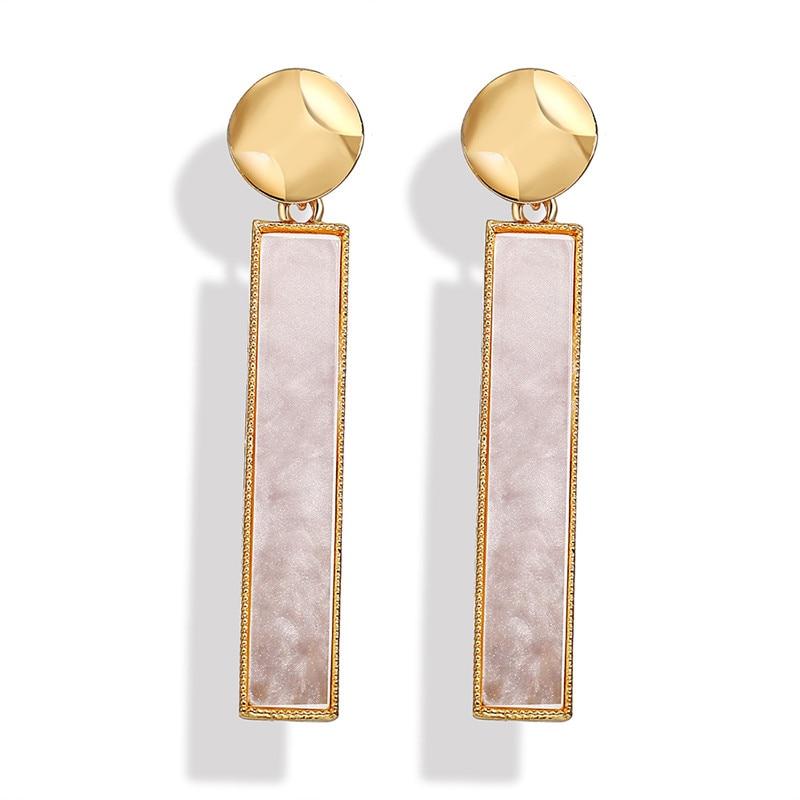 New Luxury Elegant Geometric Shell Dangle Earrings For Women In Round Small Drop Design