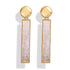 New Luxury Elegant Geometric Shell Dangle Earrings For Women In Round Small Drop Design