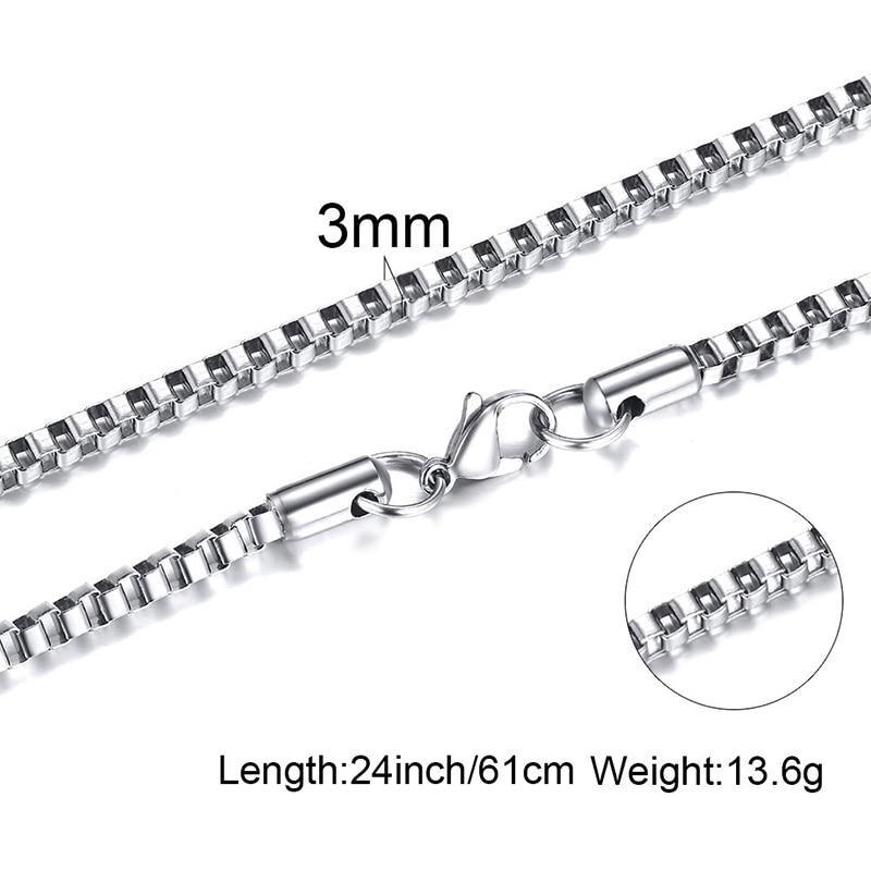 Amazing Silver Square Box Link And Modern Ingot Chain Elegant Necklace Luxury For Men Stainless Steel Choker