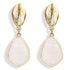 New Luxury Elegant Geometric Shell Dangle Earrings For Women In Round Small Drop Design