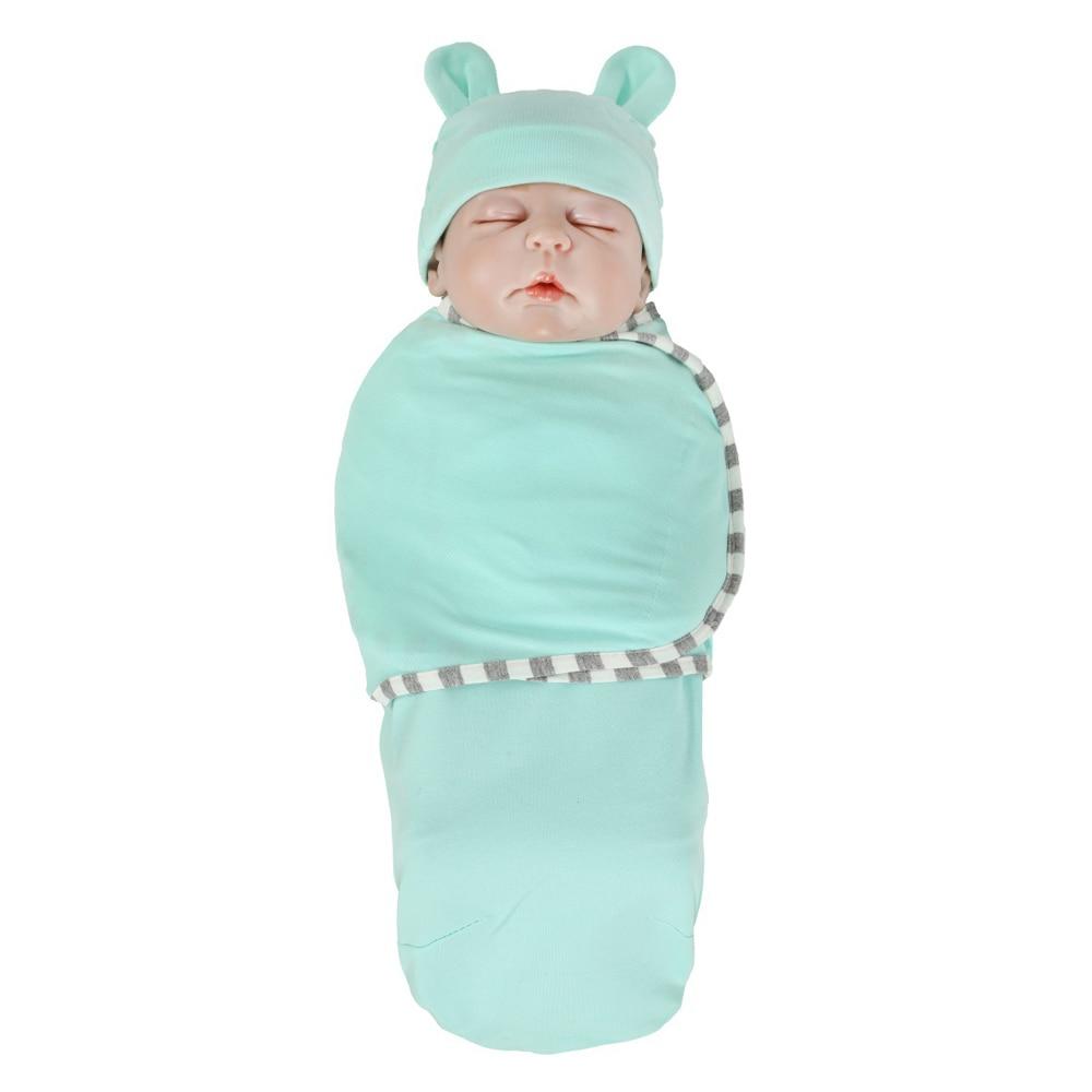 Muslin Swaddle Newborn Organic Cotton Blanket Extract Envelope Baby Sleeping Things Bedding for Boys Girls with a Hat Blanket Bag