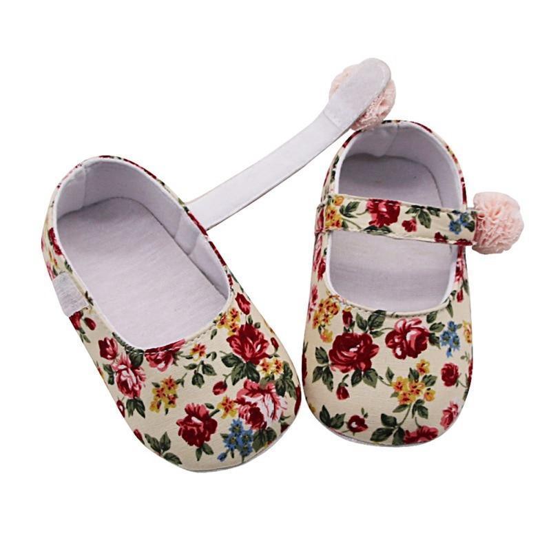 Baby Shoes Breathable Floral Print Anti-Slip Shoes Casual Walking Soft Soled Luxury First Walkers