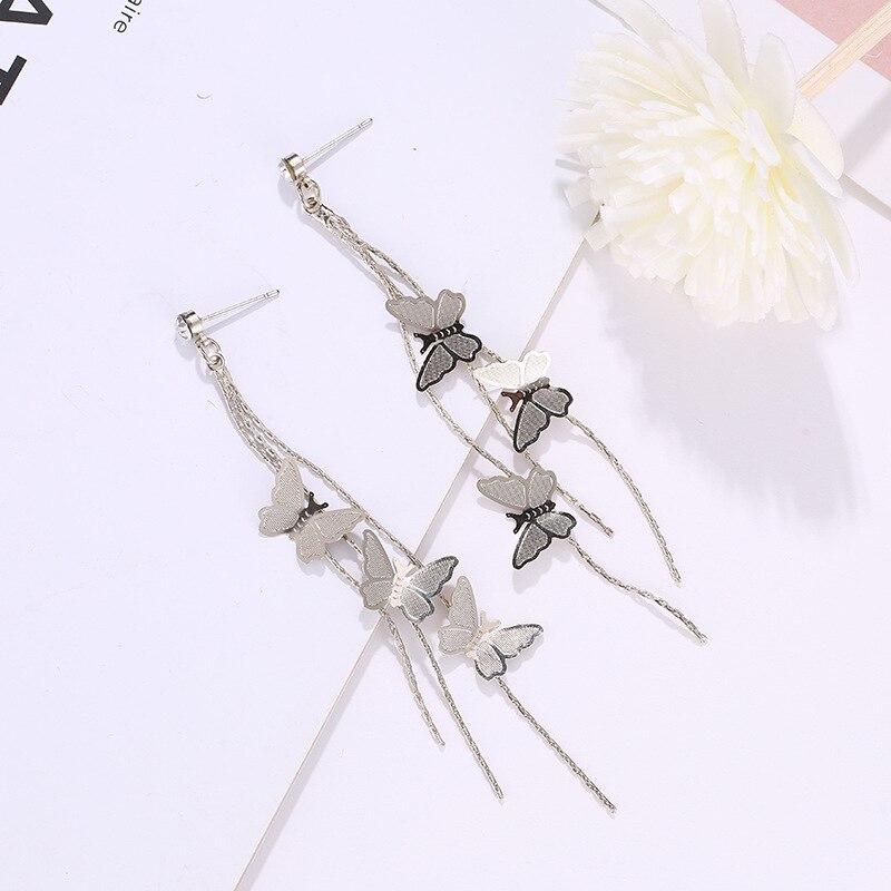 Fashion Bohemian punk Earrings Jewelry gold & silver color butterfly shape Stud Earrings