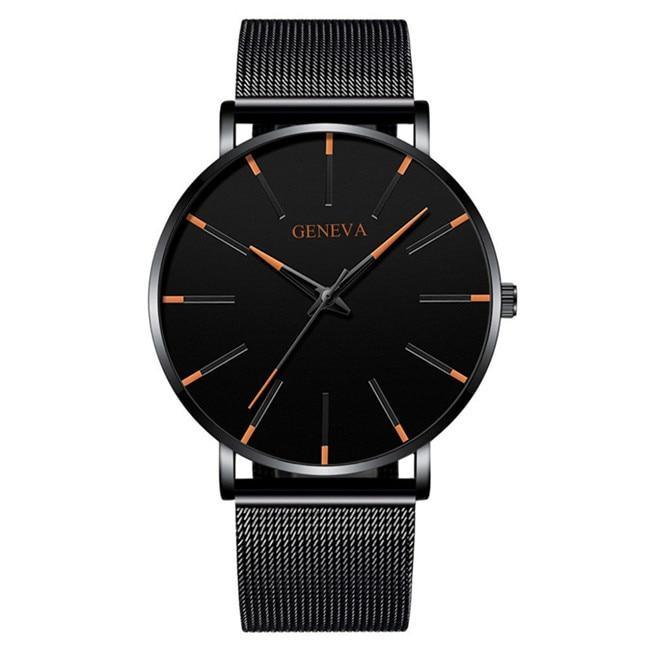 2020 Minimalist Men's Fashion Ultra Thin Watch Simple Men Business Stainless Steel Mesh Belt Quartz Watch Relogio Masculino