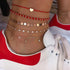 Handmade Unique Layered Gold Shell Pendant Chain Ankle Bracelet Foot Jewelry for Ladies and Women