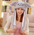 Modern Elegant Winter Interesting Girls Animals Ear Moving Jumping Hats Children and Adults Women Warm Rabbit Winter Caps In Modern Design