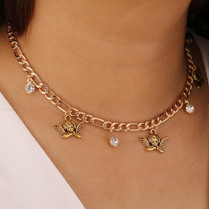 Bohemian Gold Necklaces For Women Multilayer Fashion Pearl Pendants Necklace Portrait Chokers Trendy New Jewelry Gift