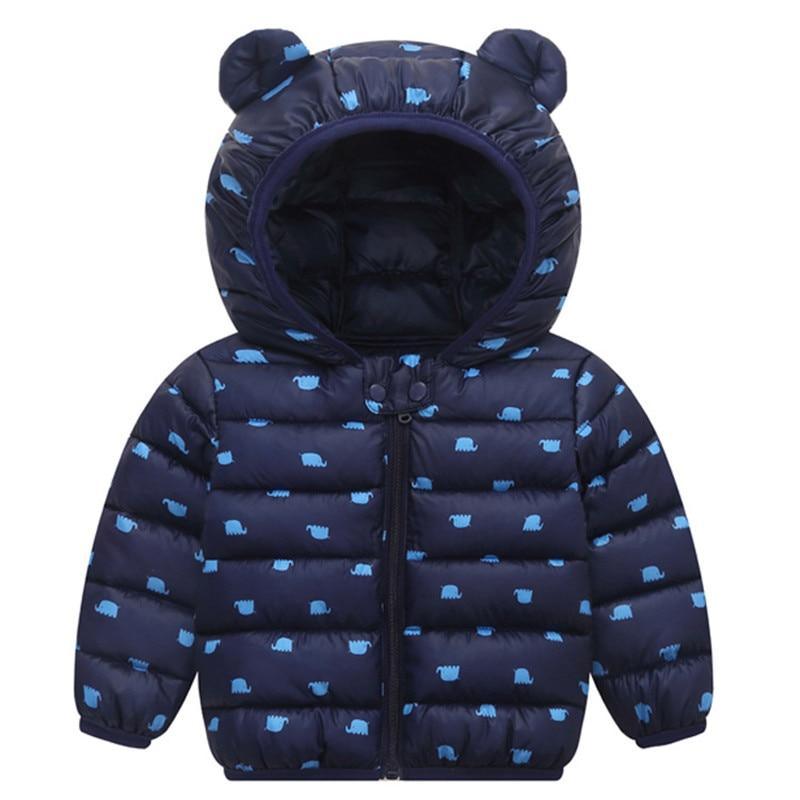 Designer Luxury Elegant New Winter Baby Outerwear Hooded Printed Cotton Padded Jacket and Coats For Babies and Girls Kids