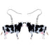 Modern Unique Style Acrylic Dairy Cattle Cow Earrings Drop For Women and Girls Teenager and Kids