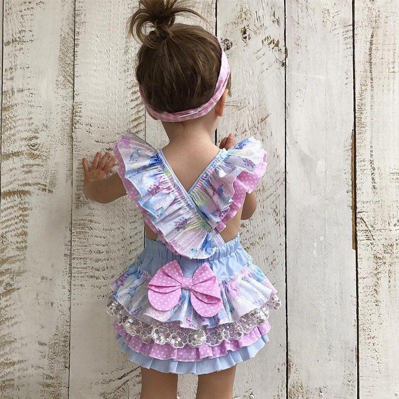 Colorful Sleeveless Newborn Baby Girls Floral Tutu Romper Bowknot Backcross Jumpsuit Sunsuit Clothes For Summer