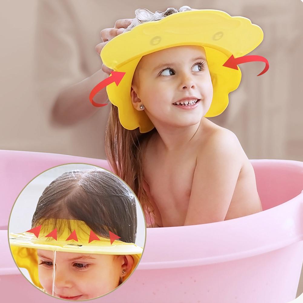 Modern Water Eyes Ears Shampoo Cap Wide Brim Hair Washing Baby Shower Infant Duck Shape Guard Hats For Kids