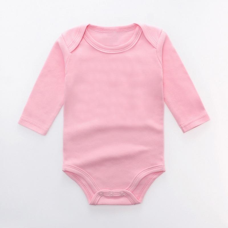 Classic Modern Solid Color Boy Girls Romper Newborn Long Sleeve Cotton Jumpsuit Tops For Girls and Boys Baby