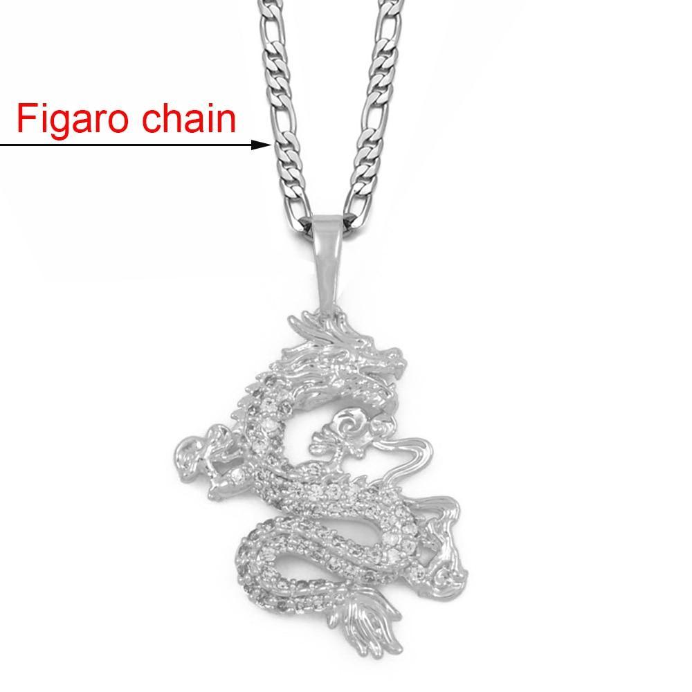 Cool CZ Dragon Pendant Luxury Necklaces For Women And Men Gold Color Jewelry Elegant Cubic Zircon Mascot Ornaments Lucky Symbol Gifts