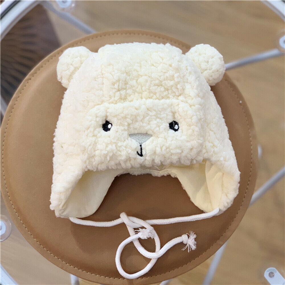 Modern Elegant Baby Boy Girl Warm Earmuffs Hat Wool Winter Ski Cap Winter Plush Cartoon Hat For Boys and Girls Kids