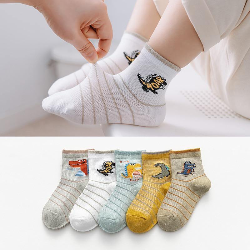 5 Pairs Kids Socks  Striped Sock for Children Fashion Sports Elastic Socks Spring Autumn Summer Breathable Soft Socks For Kids