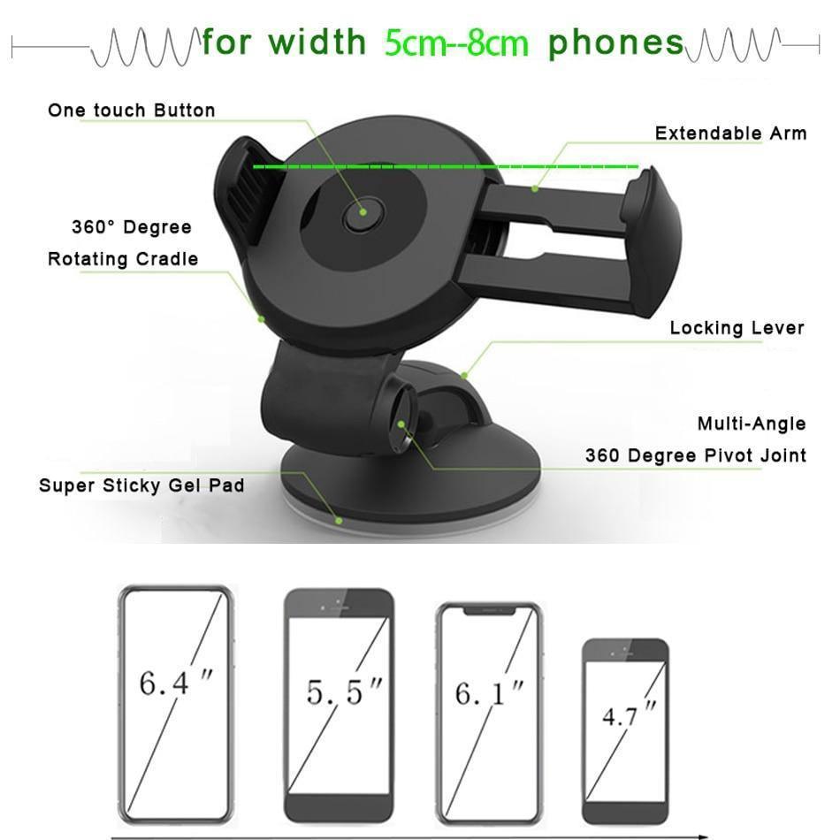 Strong Adjustable Mobile Car Holder For Phone in Car Holder Windshield Cell Stand Support