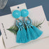 Tassel Modern Epic Retro  Bohemian Tassel Earrings for Women In  Cotton Silk Fabric Long Fringe Drop Dangle Earrings Design