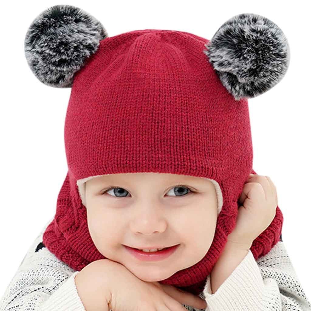 Modern Luxury Children Hats Pom Pom Ball Hat Kids Warm Wool Hooded Hat Baby Scarves Toddler Caps For Kids