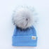 Winter Baby Boy Girl Artificial Pompom Knitted Hat Toddler Kids Caps With Pompon for Newborn