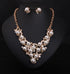 Bridal Simulated Pearl Jewellery Sets for Women's Dresses Accessories Cubic Necklace Earrings Set Gold Color