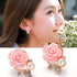 New Fashion Round Dangle Drop Korean Earrings For Women In Geometric Round Heart Gold Earring Elegant Style