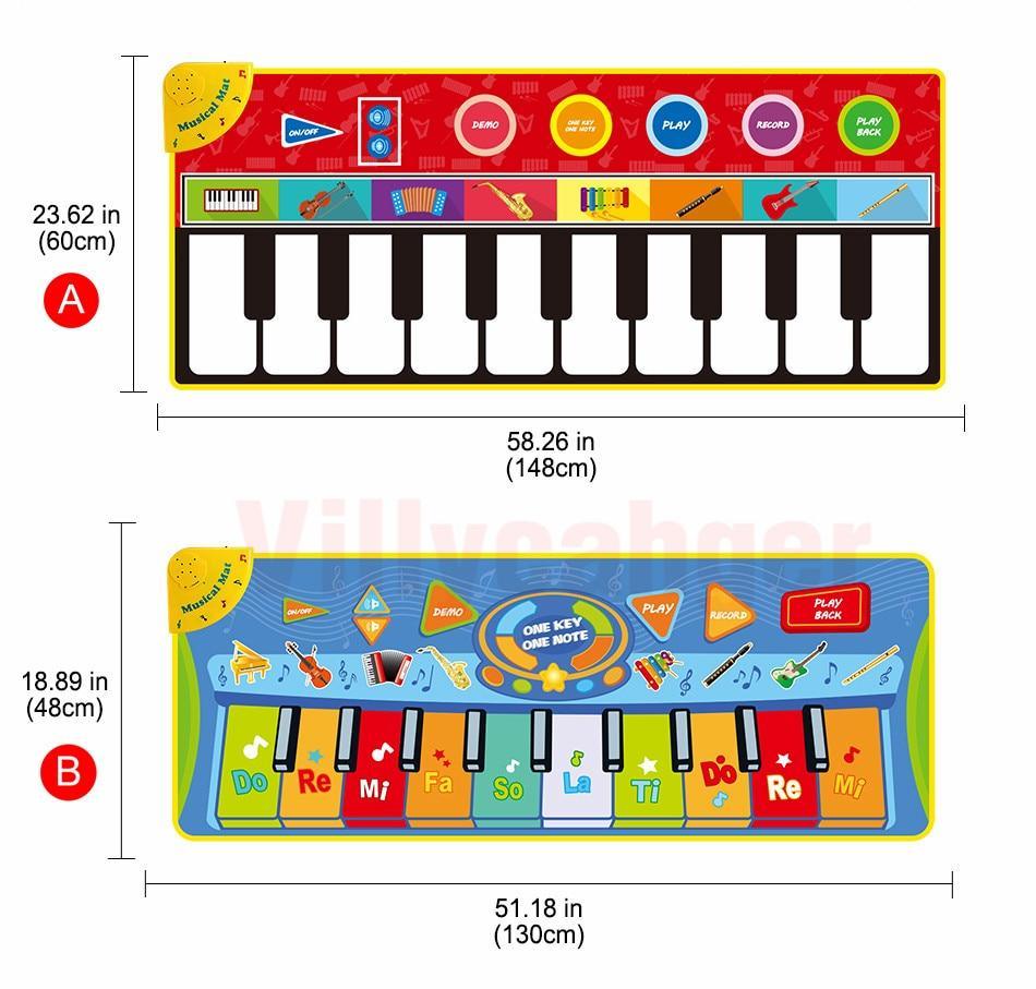 Modern Musical Mat Baby Play Piano Mat Keyboard Toy Music Instrument Game Carpet Music Toys Educational Toys For Kids