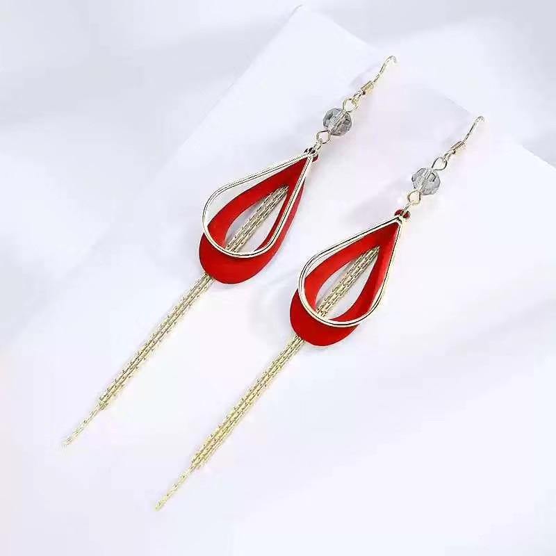 Modern Wind Long Tassel Pendant Luxury Vintage Stud Earrings Great Elegant Exquisite Prevent Allergy Women Jewlery