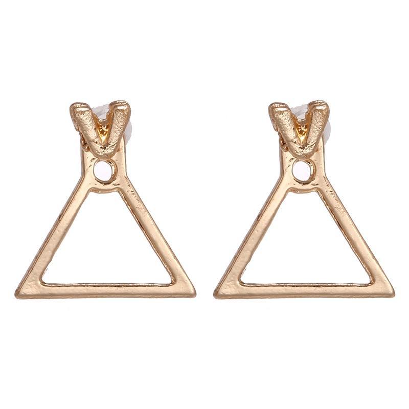 Modern Women's Earrings Color Metal Simple Charm Hollow Geometric Pendant For Winter Jewelry Lover Gift