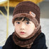 Knitted Baby Hats  Cap and Scarf Turban Beanie Cotton Warm Wool Fur Caps Soft Hat For Childern Girl And Boys