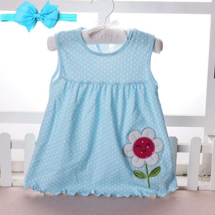 New Summer Cute Baby Girl Infant girl Princess Dress with Headband In Tutu Design With Flowers