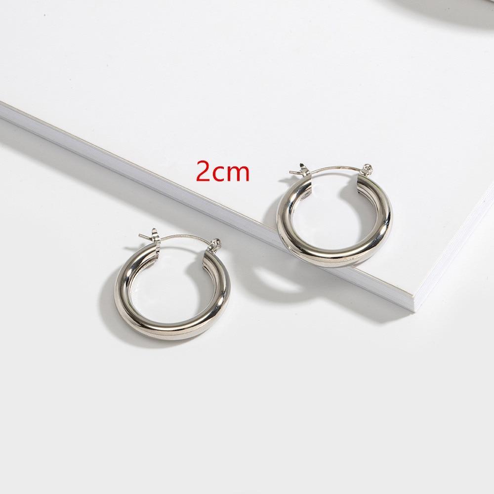 New Minimalist Gold Metal Large Circle Geometric Round Big Hoop Earrings for Women and Girl In Wedding Party Jewelry Style