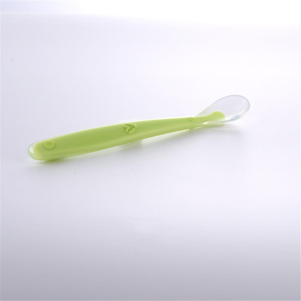 New Candy Color Baby Soft Silicone Spoons Feeding Dishes Tableware  Flatware Children Food  Feeding Tools