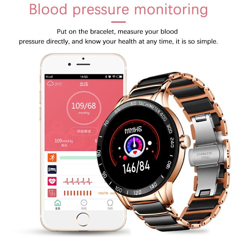 Luxury Ceramic Elegant Unisex Smart Watch With Heart Rate Monitor and Blood Pressure Fitness tracker Ceramic strap Sport Watch With Waterproof Protection