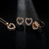 Luxury Jewelry Heart Gold Color Crystal Party Engagement Anniversary Wedding Jewelry Set With Heart Diamond Earrings Necklace Brecelet and Ring Excelent  For Women and Ladies