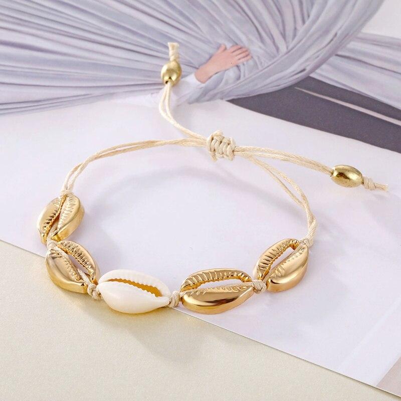 Handmade Luxury Shell Conch Rope Anklets For Women Delicate Shell Barefoot Bracelet ankle Jewelry For Legs Or Hands