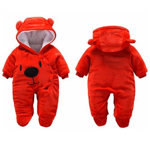 Newborn Winter Hoodie Baby Rompers Outwear Infant Baby Jumpsuit 3M -12M For Girls and Boys Winter Romper