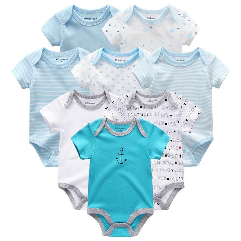 8PCS Set Modern Baby Rompers Cotton Overalls Newborn Clothes Jumpsuit Sumemr Baby set for Boys and Girls Kids