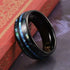 Men New Elegant Black Stainless Steal 8MM Inlaid Shells BlueRings Men's Wedding Jewelry Gift