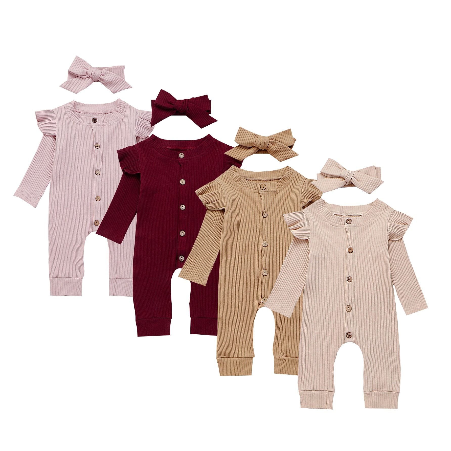 Baby Girl Boy Cotton Clothes Knitted Romper Jumpsuit With Bow In Classic Style For Girls Baby